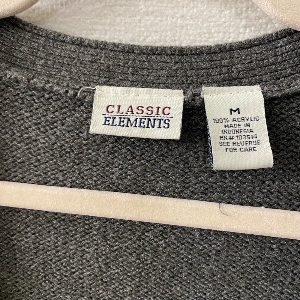 Classic Elements Charcoal Cable Knit Cardigan - image 2